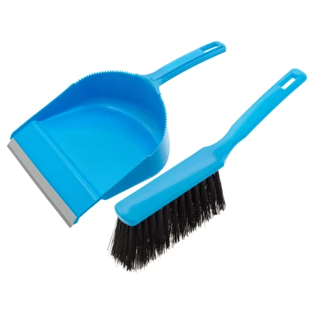 Набор: совок с кромкой 330 x 225 мм и щетка-сметка 285 мм, голубой, Home Palisad 933105 купить в Магнитогорске