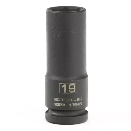 Головка ударная удлиненная шестигранная 19мм 1/2&quot; CrMo  Stels 13946 купить в Магнитогорске