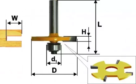 Фреза кромочная фальцевая Ф50,8Х3 мм хвостовик 8 мм Энкор 46347 купить в Магнитогорске