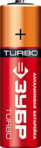 Батарейка Зубр "TURBO" щелочная (алкалиновая), тип AA, 1,5В, 4шт на карточке 59213-4C купить в Магнитогорске
