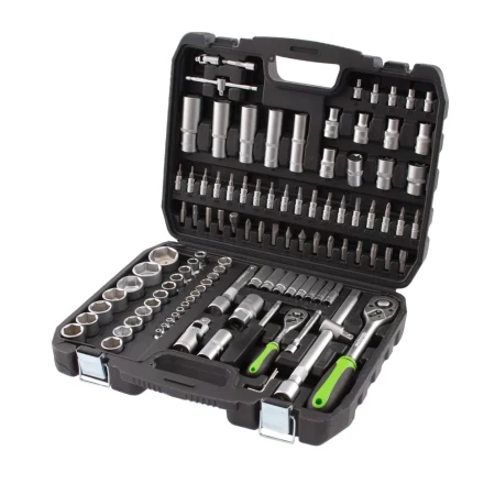 Набор инструмента 108 предметов, 1/2&quot;, 1/4&quot; Сибртех 13498 купить в Магнитогорске