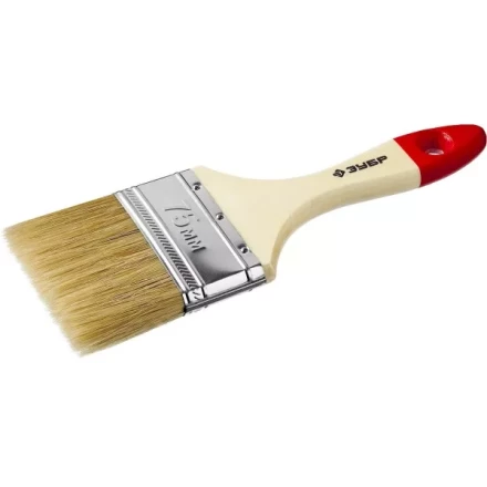 Кисть плоская  ЗУБР &quot;УНИВЕРСАЛ-МАСТЕР&quot;, натуральная щетина, деревянная ручка, 75мм 4-01003-075 купить в Магнитогорске