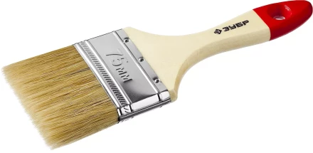 Кисть плоская  ЗУБР &quot;УНИВЕРСАЛ-МАСТЕР&quot;, натуральная щетина, деревянная ручка, 75мм 4-01003-075 купить в Магнитогорске