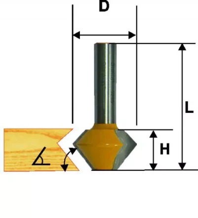 Фреза кромочная конусная Ф381Х222 мм 45° хвостовик 12 мм 46371 купить в Магнитогорске