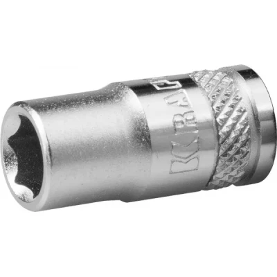 Торцовая головка KRAFTOOL "INDUSTRIE QUALITAT", Cr-V, FLANK, хромосатинированная, 1/4", 6 мм 27815-06_z01