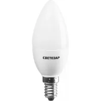 Лампа СВЕТОЗАР светодиодная "LED technology", цоколь Е14, теплый белый свет (2700К), 220В, 3Вт (25), свеча 44500-25_z01