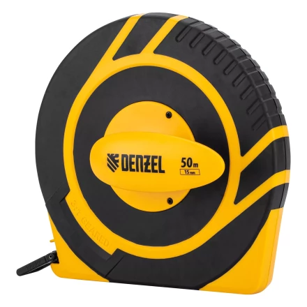 Рулетка геодезическая 50 м х 15 мм  Denzel 31292, закрытый корпус, фиберглассовая лента купить в Магнитогорске