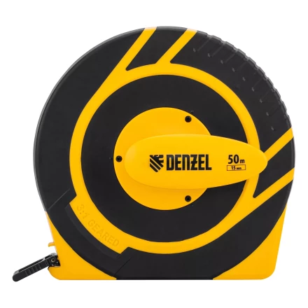 Рулетка геодезическая 50 м х 15 мм  Denzel 31292, закрытый корпус, фиберглассовая лента купить в Магнитогорске