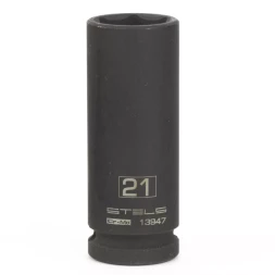 Головка ударная удлиненная шестигранная 21мм 1/2" CrMo Stels 13947