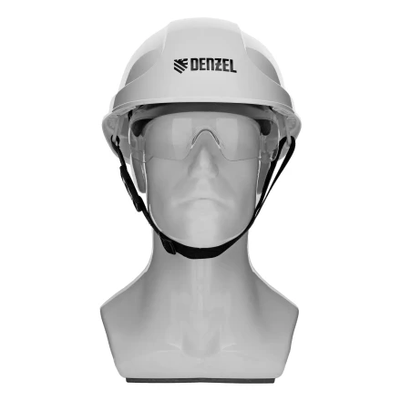 Каска защитная ударопр. Denzel «Форвард» (К-05),ABS/PC,комплект со встроен.очк.ОЧК-05 Форвард,белая 89205 купить в Магнитогорске