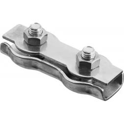 Зажим троса ЗУБР "МАСТЕР" двойной, оцинкованный, 6мм, 25 шт 4-304445-06