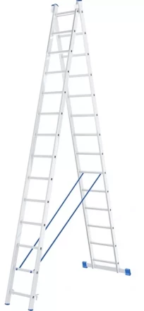 Лестница 2-х секционная алюминиевая 2*14 1013302 купить в Магнитогорске