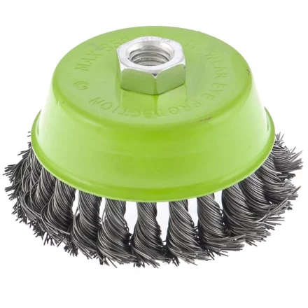 Щетка для УШМ 75 мм М14 &quot;чашка&quot; крученая металлическая проволока СИБРТЕХ 746247 купить в Магнитогорске