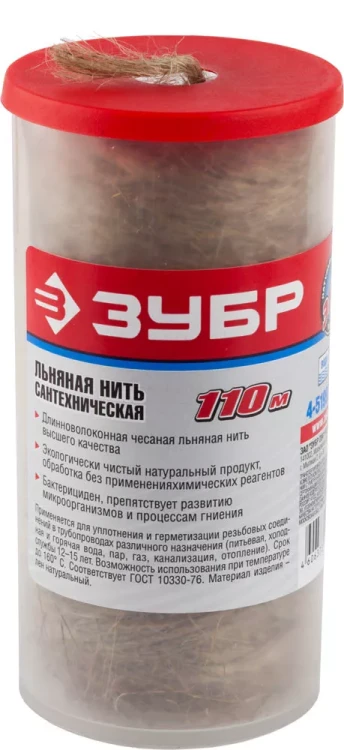 Нить ЗУБР льняная сантехническая, 110м 4-51992-110 купить в Магнитогорске
