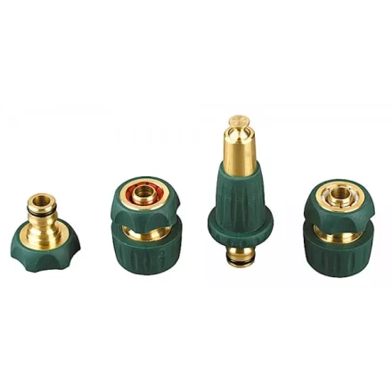 Набор поливочный RACO: Наконечник, адаптер, соединители 1/2&quot; х 3/4&quot;, латунь с покрытием TPR, 4 предмета 4244-55147B купить в Магнитогорске