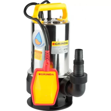 Насос GRINDA д/грязной воды погружной, нерж. сталь, пропускная способность 10000 л/час, высота подачи воды 6 м, 550 Вт GSPP-165-6 купить в Магнитогорске