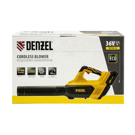 Воздуходувка аккумуляторная RB180-36, Li-ion, 36 В, 4 Ач, 180 км/ч, 820 м3/ч Denzel 59610 купить в Магнитогорске
