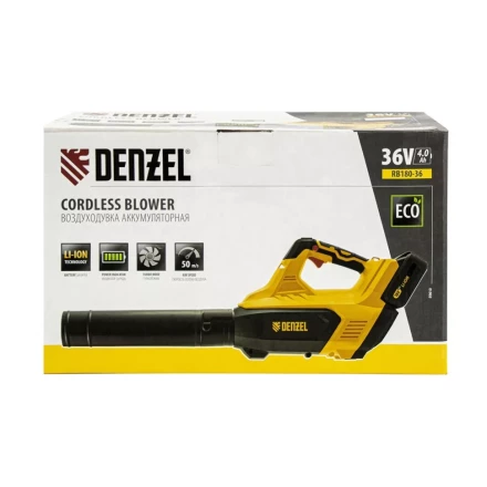 Воздуходувка аккумуляторная RB180-36, Li-ion, 36 В, 4 Ач, 180 км/ч, 820 м3/ч Denzel 59610 купить в Магнитогорске