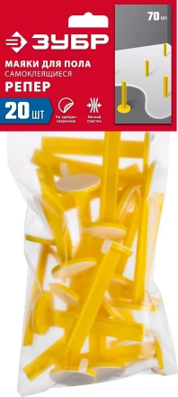ЗУБР РЕПЕР, 70 мм, 20 шт, маяки для пола самоклеящиеся (301616-20) купить в Магнитогорске