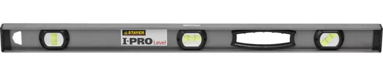 Уровень STAYER "PROFESSIONAL" I-PROLevel, усилен рельс с ручками, утолщен особопрочн профиль, точность 1мм/м, 3 ампулы, 80см 3477-080 купить в Магнитогорске