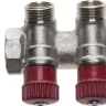 Коллектор GENERAL FITTINGS для горячей воды, вентили, никелированная латунь, вход 3/4" - 2 выхода 1/2" 51046-3/4-1/2-HT2 купить в Магнитогорске