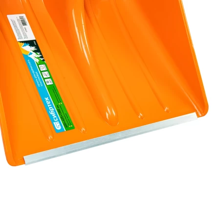 Лопата для уборки снега пластиковая Сибртех, 400х405х1380 мм, стальной черенок, усиленная 61666 купить в Магнитогорске