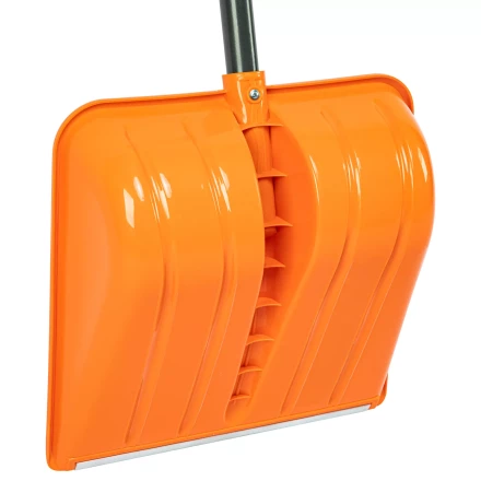 Лопата для уборки снега пластиковая Сибртех, 400х405х1380 мм, стальной черенок, усиленная 61666 купить в Магнитогорске