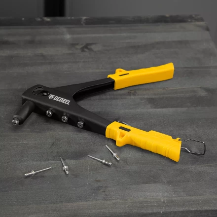 Заклепочник ручной Denzel, 255 мм, заклепки 2,4-3,2-4,0-4,8 мм, 40440 купить в Магнитогорске