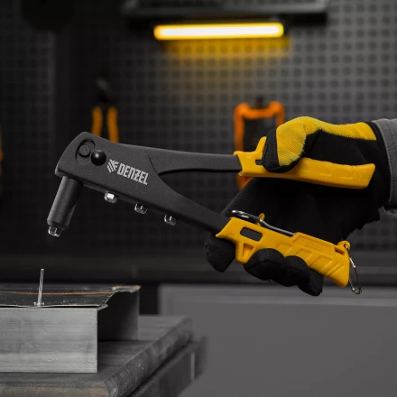 Заклепочник ручной Denzel, 255 мм, заклепки 2,4-3,2-4,0-4,8 мм, 40440 купить в Магнитогорске