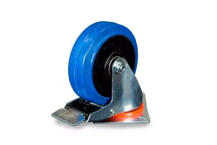 Колесо поворотное из эластичной резины MW150 150 мм с тормозом 1024404 купить в Магнитогорске