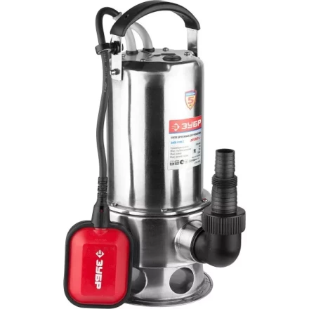 Насос ЗУБР погружной для грязной воды, корпус из нержавеющей стали, пропускная способность 280 л/мин, 1100Вт ЗНПГ-1100-С купить в Магнитогорске
