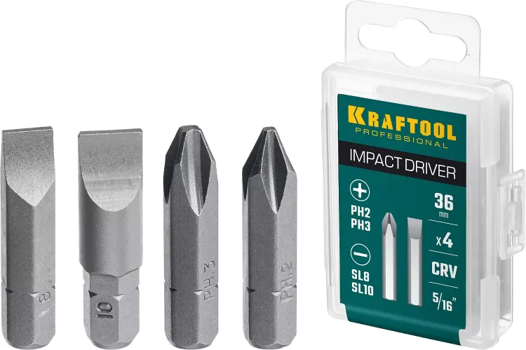 Биты для ударно-поворотных отверток KRAFTOOL 25551 купить в Магнитогорске
