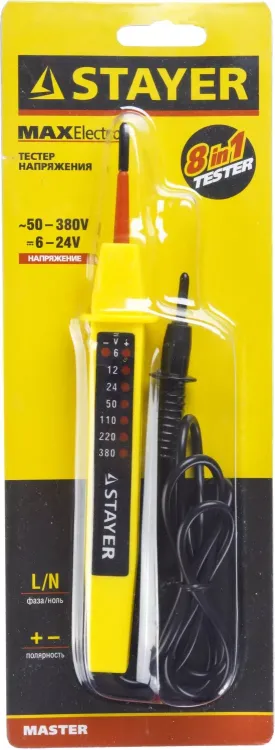 Тестер напряжения STAYER "МASTER", 6-380В, 180мм 45284 купить в Магнитогорске