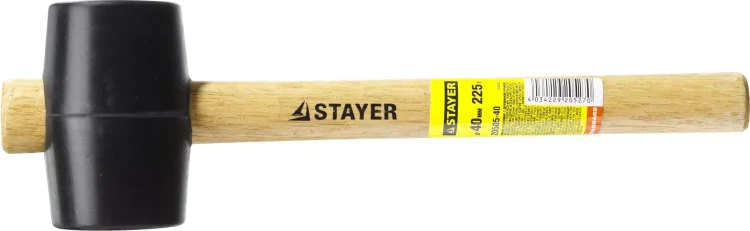 Киянка STAYER резиновая черная с деревянной ручкой, 225г 20505-40 купить в Магнитогорске