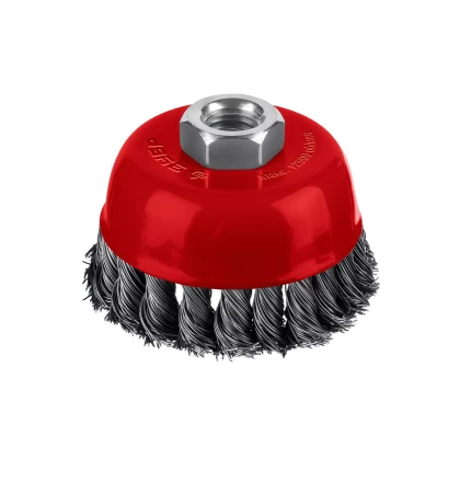 ЗУБР 75хМ14 щетка чашечная для УШМ, жгутированная стальная проволока 0.5 мм, посад. М14 (35172-075) купить в Магнитогорске