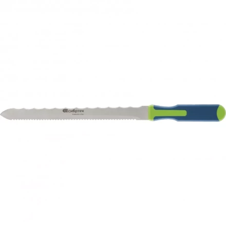 Нож для резки теплоизоляционных панелей 2-стороннее лезвие обрезиненная рукоятка 420мм лезвие-280мм Сибртех 79027 купить в Магнитогорске