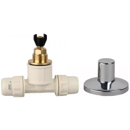 Кран ЗУБР &quot;ШиреФит&quot; запорный в сборе &quot;штуцер с гайкой - кран запорный - штуцер с гайкой&quot;, 20мм 51570-20 купить в Магнитогорске