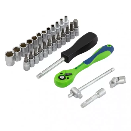 Набор инструментов 29 предметов, CrV, 1/4&quot; Сибртех 13523 купить в Магнитогорске