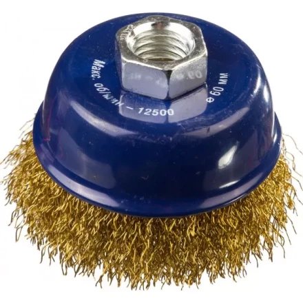 DEXX. Щетка чашечная для УШМ, витая стальная латунированная проволока 0,3мм, 60ммхМ14 35103-060 купить в Магнитогорске