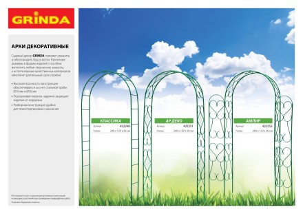 Бордюр декоративный GRINDA &quot;ЛЕТНИЙ САД&quot;, 16х300см, зеленый 422225-G купить в Магнитогорске