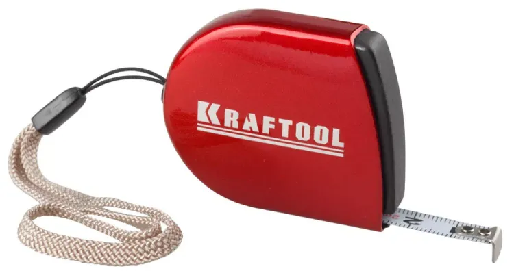 Рулетка KRAFTOOL, компактная, автостоп, цельнометрический корпус, с ремешком, 2мх8мм 34149-02 купить в Магнитогорске