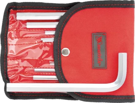 Набор ключей шестигранных имбусовых HEX, 1,5–12 мм, CrV,  10 шт., короткие,  сатин., чехол  MATRIX 12309 купить в Магнитогорске