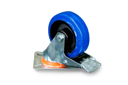 Колесо поворотное из эластичной резины MW70 100 мм с тормозом 1024402 купить в Магнитогорске