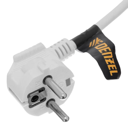 Шнур сетевой Denzel Energy Series, ПВС, 3 м, 3 x 1 мм, с неразборной вилкой, белый, 3 м, 37666 купить в Магнитогорске