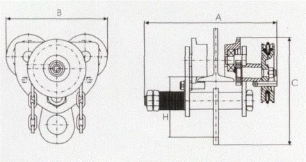 Тележка для тали с цепным приводом GCL610 LB г-п 3 тонн H=9 метра купить в Магнитогорске