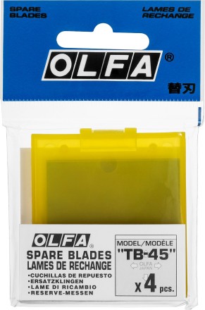 Лезвие OLFA специальное, для скребка &quot;TB-45&quot;, 4-х стороннее лезвие с 3-мя типами режущей кромки, 45 мм / 4 шт OL-TB-45 купить в Магнитогорске