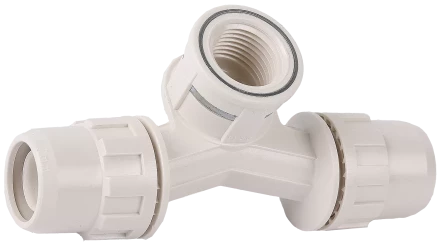 Штуцер с гайкой ЗУБР ШиреФит - внутренняя резьба - штуцер с гайкой 16 мм - 1/2? - 16 мм переходной тройник со смещением 51504-16-1/2-16 купить в Магнитогорске