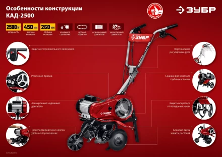 Культиватор электрический КАД-2500 серия МАСТЕР купить в Магнитогорске