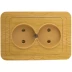 Розетка СВЕТОЗАР &quot;ГАММА&quot; без заземления, двойная, цвет ольха,16А/~250В SV-54102-A купить в Магнитогорске