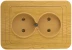 Розетка СВЕТОЗАР &quot;ГАММА&quot; без заземления, двойная, цвет ольха,16А/~250В SV-54102-A купить в Магнитогорске